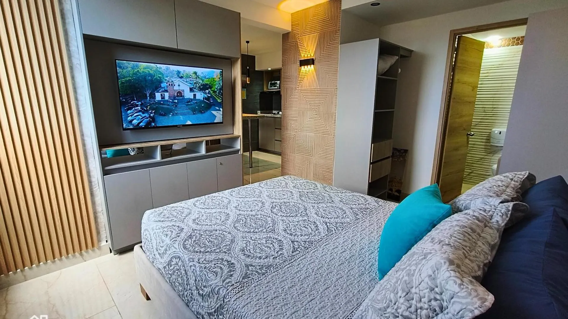Cali - Apartaestudios Edificio Miro Living 公寓